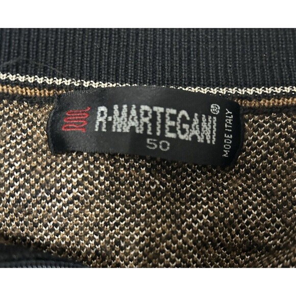 Vintage R Martegani Womens Wool Blend Animal Print Brown Black Sweater Italy M ? - Picture 10 of 11